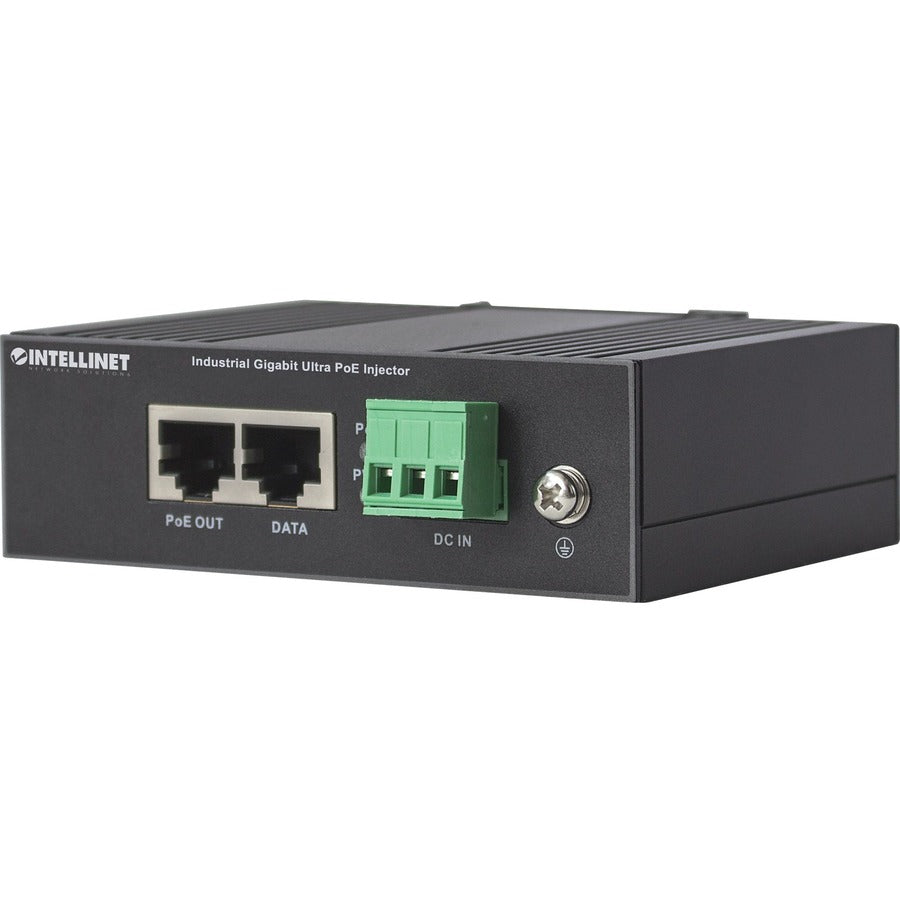 Intellinet Industrial Gigabit Ultra PoE Injector 1 x 60 W Port IEEE 802.3bt/at/af Power over Ethernet (Ultra POE/PoE+/PoE) Metal Housing