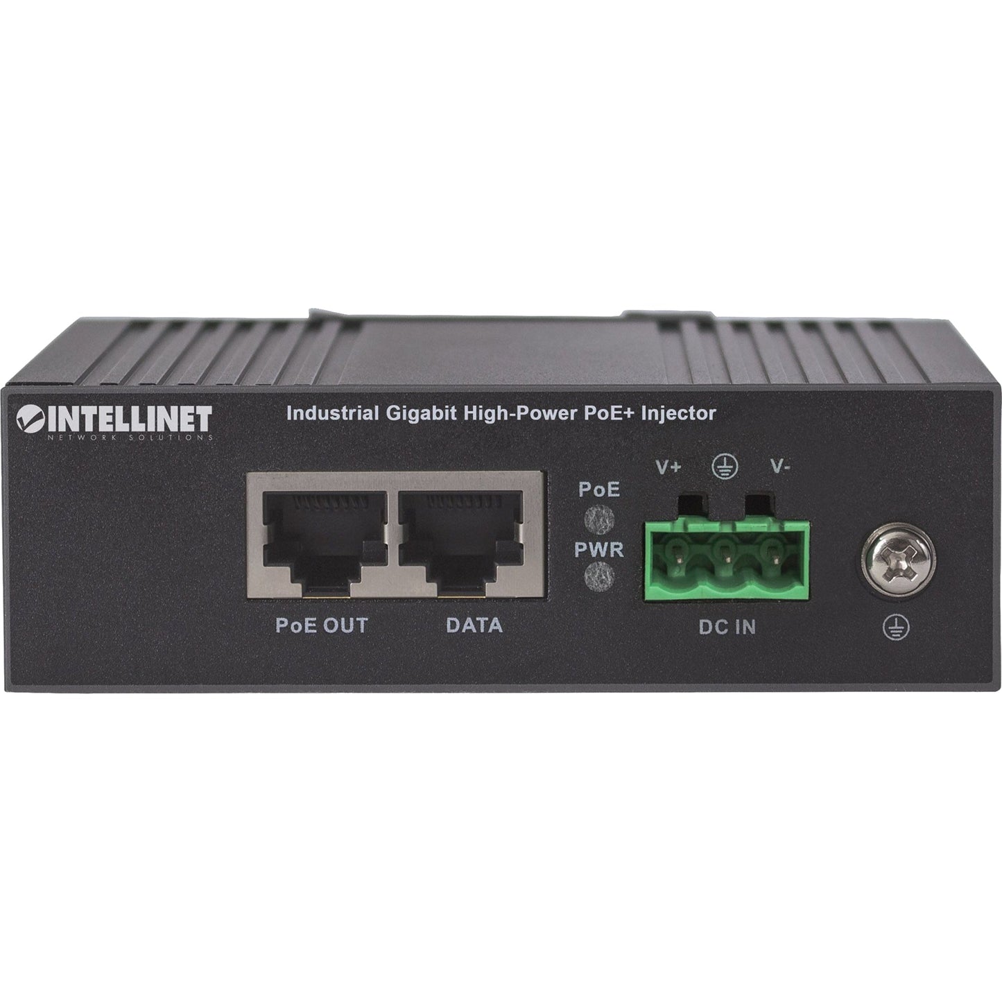 Intellinet Industrial Gigabit Ultra PoE Injector 1 x 60 W Port IEEE 802.3bt/at/af Power over Ethernet (Ultra POE/PoE+/PoE) Metal Housing