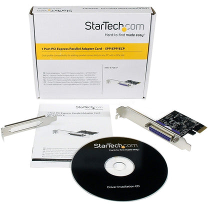 StarTech.com 1-Port Parallel PCIe Card PCI Express to Parallel DB25 LPT Adapter Card Desktop Expansion Controller for Printer SPP/ECP