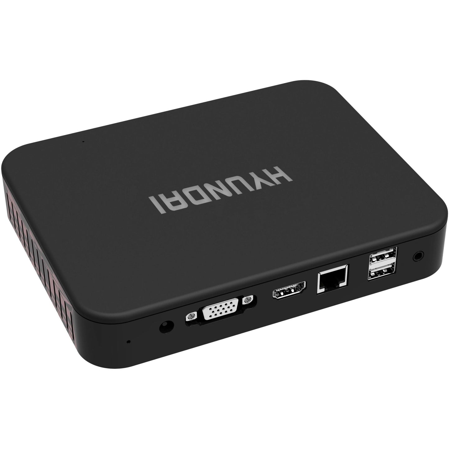 Hyundai Mini PC Intel Celeron N4020 4GB DDR4 64GB Storage Expandable 2.5" SATA HDD and M.2 SSD Slot USB-C Windows 10 Pro 4K UHD Dual Monitor Support HDMI and VGA Port Fanless Vesa Mount Included Black