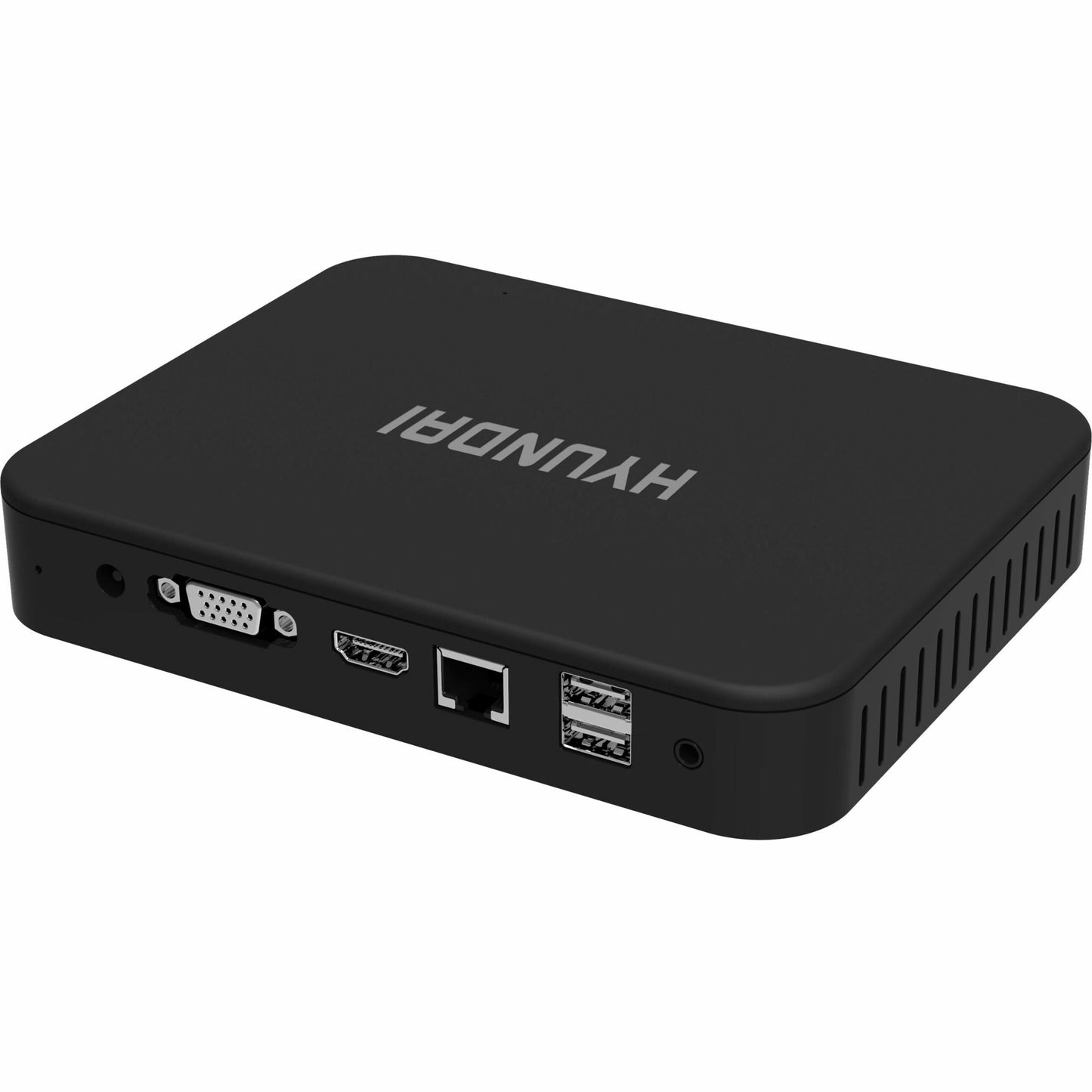 Hyundai Mini PC Intel Celeron N4020 4GB DDR4 64GB Storage Expandable 2.5" SATA HDD and M.2 SSD Slot USB-C Windows 10 Pro 4K UHD Dual Monitor Support HDMI and VGA Port Fanless Vesa Mount Included Black