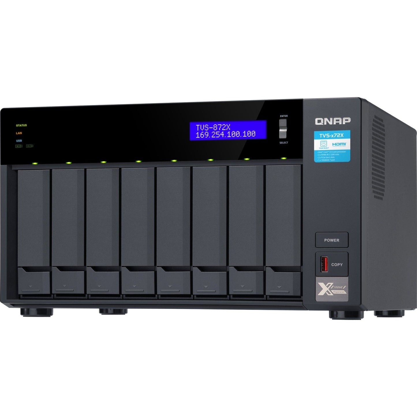 QNAP TVS-872X-I3-8G SAN/NAS Storage System