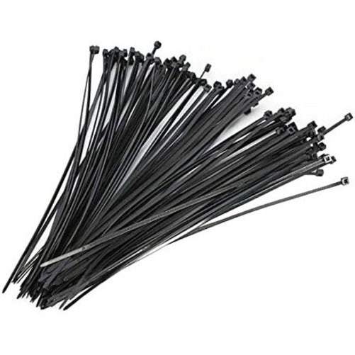 4XEM 100 Pack 10" Cable Ties - Black Medium Nylon/Plastic Zip Tie