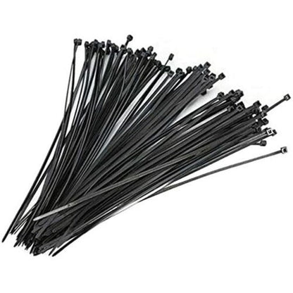 4XEM 100 Pack 6" Reusable Cable Ties - Black Medium Nylon/Plastic Zip Tie