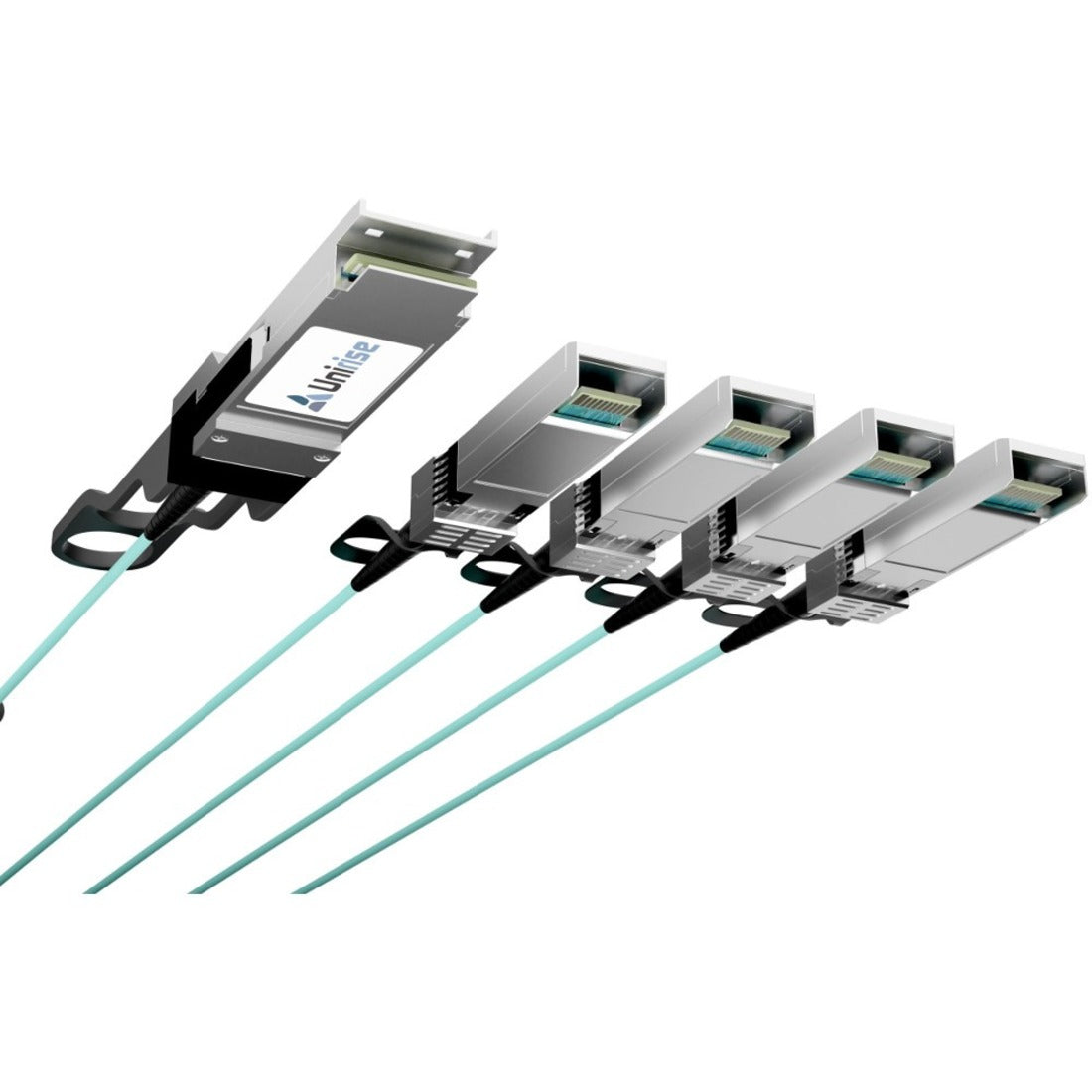 Unirise 40G QSFP+ to 4 SFP+ Active Optical Cable (AOC) Breakout Copper Cable