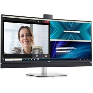 Dell C3422WE 34.1" Webcam WQHD Curved Screen LCD Monitor - 21:9 - Platinum Silver