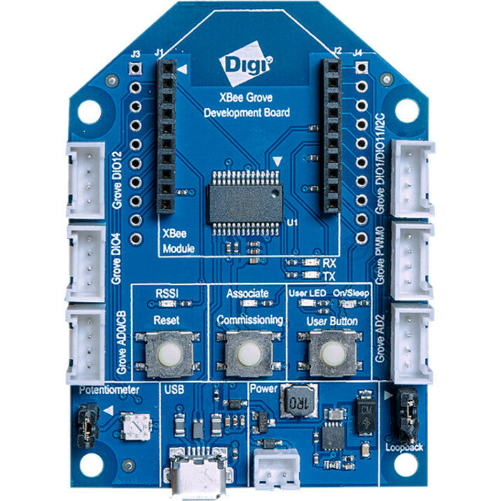 Digi Grove Connector Development Board - XBee Through-hole Sockets