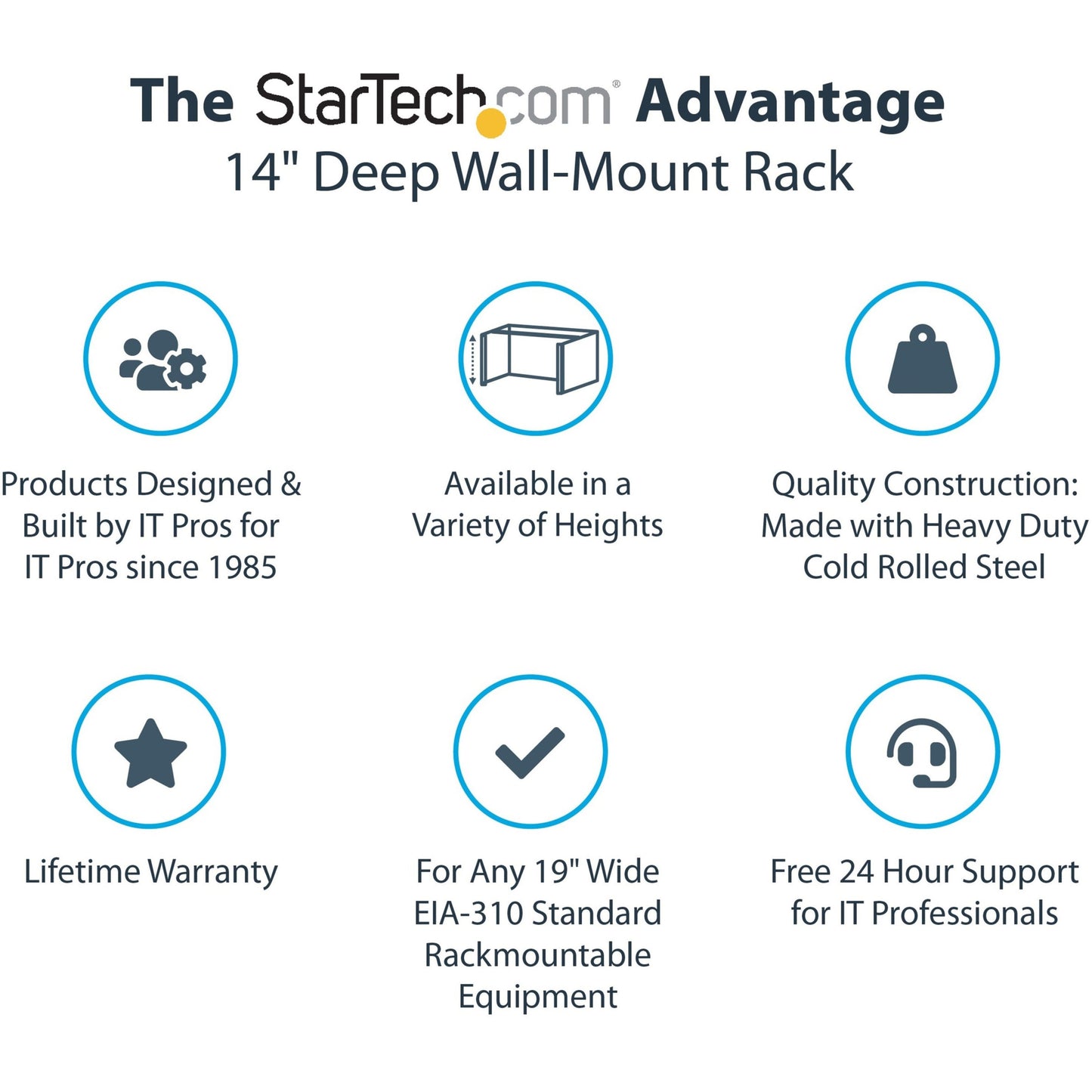 StarTech.com 4U Wall Mount Rack 14in Deep 19 inch Wall Mount Network Rack Wall Mounting Patch Panel Bracket for Switch/IT Equipment