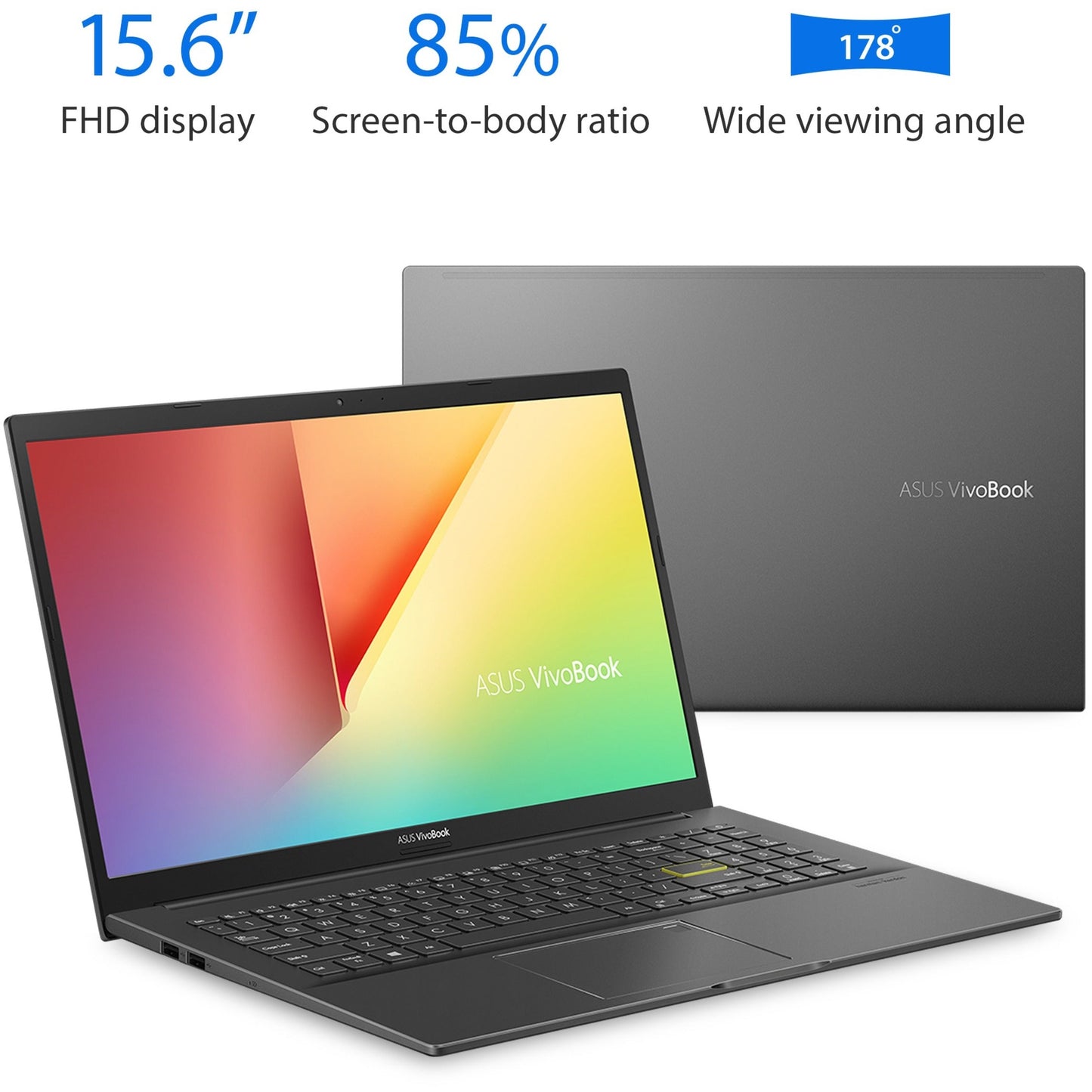 Asus VivoBook S513 S513UA-DS51 15.6" Notebook - Full HD - 1920 x 1080 - AMD Ryzen 5 5500U Hexa-core (6 Core) 2.10 GHz - 8 GB Total RAM - 512 GB SSD - Indie Black