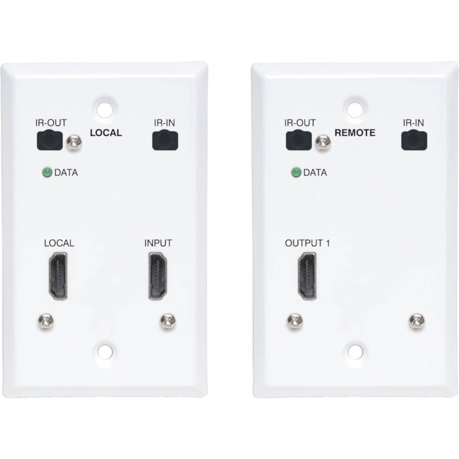 Tripp Lite HDMI over Cat6 Extender Kit Wallplate 4K 60Hz 4:4:4 IR PoC HDR HDCP 2.2 230 ft. TAA