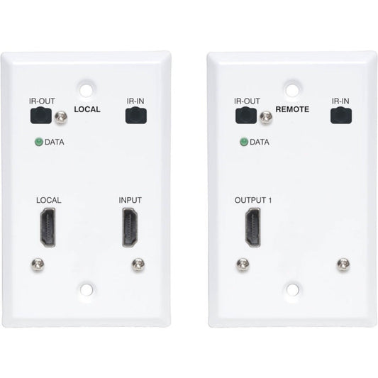 Tripp Lite HDMI over Cat6 Extender Kit Wallplate 4K 60Hz 4:4:4 IR PoC HDR HDCP 2.2 230 ft. TAA