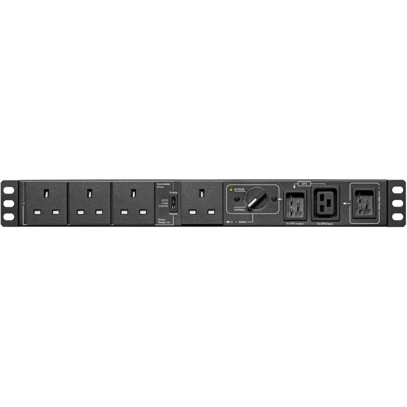 Tripp Lite 220-240V 13A Single-Phase Hot-Swap PDU with Manual Bypass - 4 BS1363 Outlets C20 & BS1363 Inputs Rack/Wall
