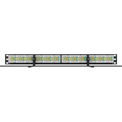 Ortronics Category 6A TechChoice Flat Patch Panel 24 Port 2RU Black