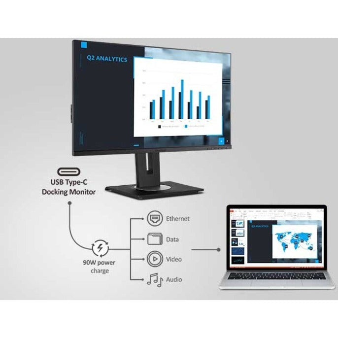 ViewSonic VG3456 34 Inch 21:9 UltraWide WQHD 1440p Monitor with Ergonomics Design USB C Docking Built-In Gigabit Ethernet for Home and Office