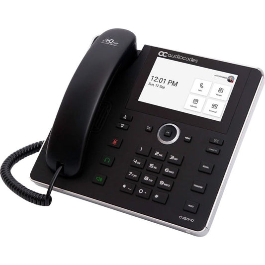 AudioCodes C450HD IP Phone - Corded - Cordless - Wi-Fi Bluetooth - Wall Mountable - Black