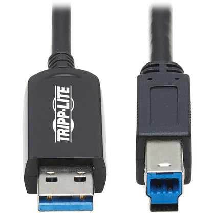 Tripp Lite USB 3.2 Gen 1 Plenum-Rated Fiber Active Optical Cable (AOC) - 5 Gbps (A to B M/M) Black 20 m