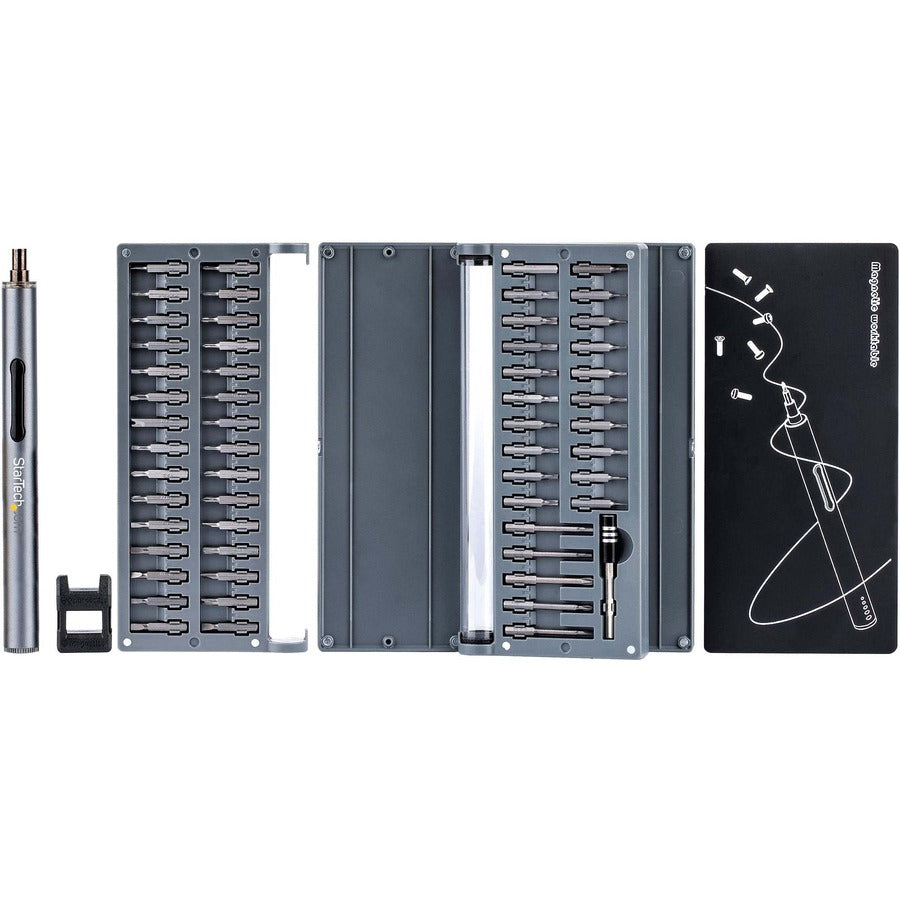 StarTech.com 55-Bit Electric Precision Screwdriver Set Cordless/Battery Powered Magnetic Bit Driver Kit for Laptop/Computer/Phone Repair