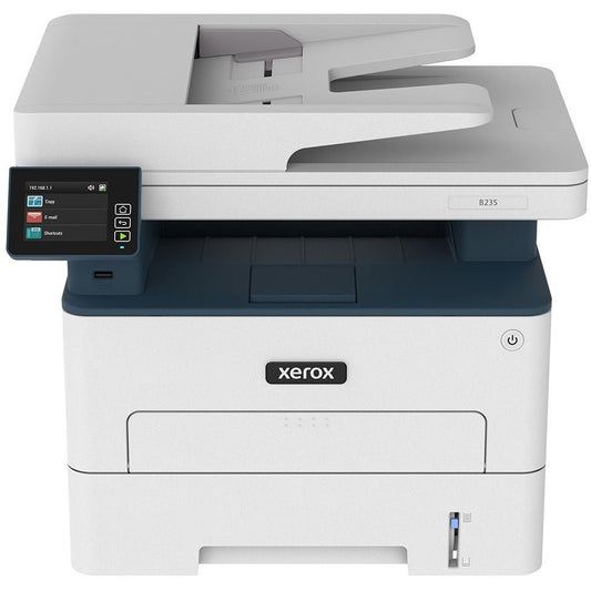 Xerox B B235/DNI Laser Multifunction Printer-Monochrome-Copier/Fax/Scanner-36 ppm Mono Print-600x600 dpi Print-Automatic Duplex Print-30000 Pages-251 sheets Input-Color Flatbed Scanner-1200 dpi Optical Scan-Wireless LAN-Apple AirPrint-Mopria