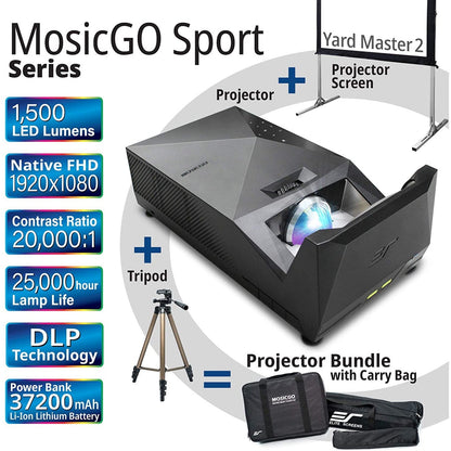 EliteProjector MosicGO Sport MGS-OM120 Ultra Short Throw DLP Projector - 16:9 - Portable - Black