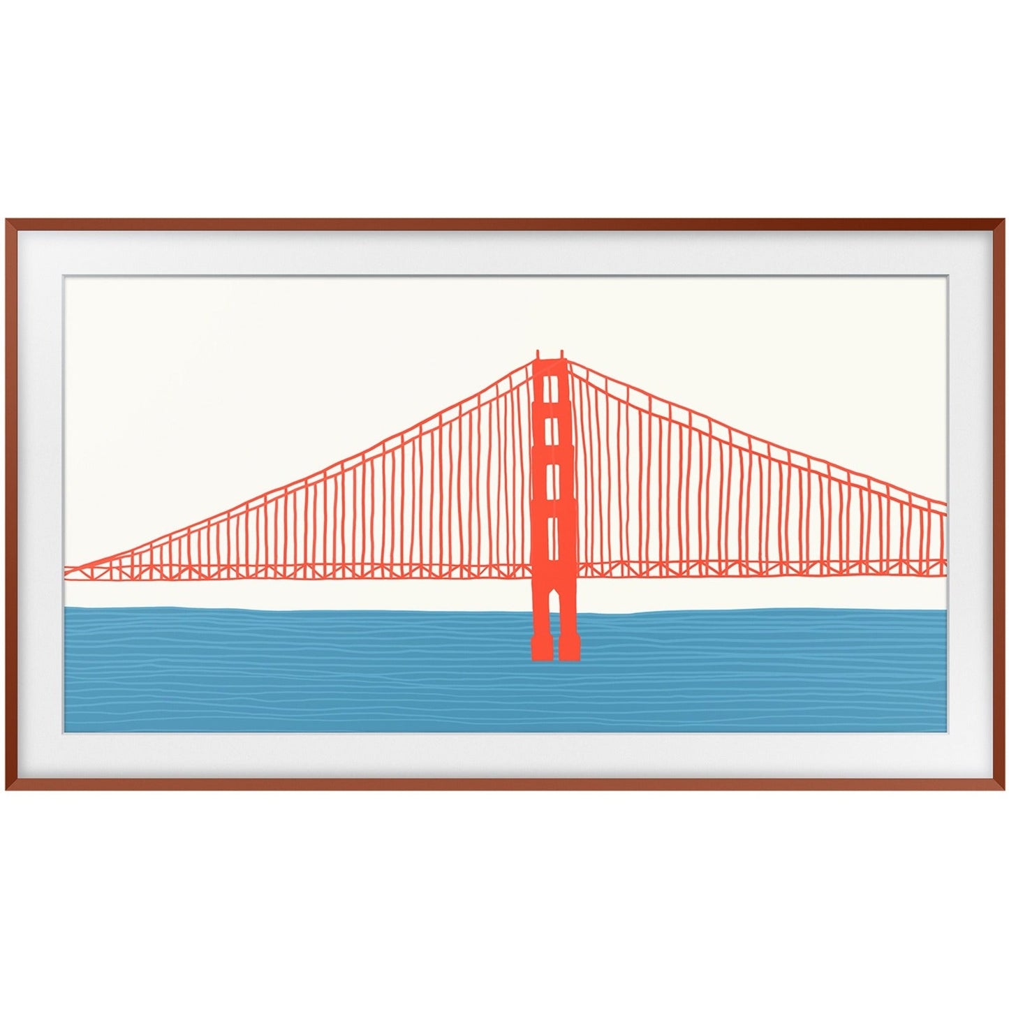 Samsung (2021) 55" The Frame Customizable Bezel - Beveled Brick Red