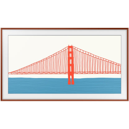 Samsung (2021) 55" The Frame Customizable Bezel - Beveled Brick Red