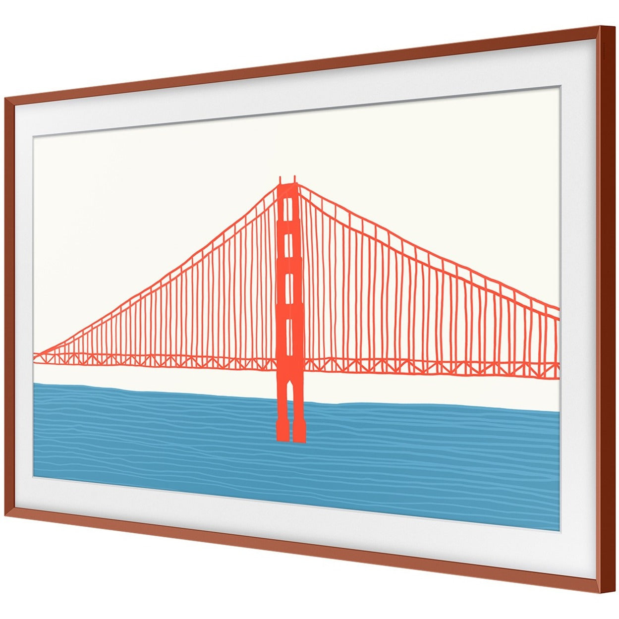 Samsung (2021) 55" The Frame Customizable Bezel - Beveled Brick Red