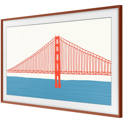 Samsung (2021) 65" The Frame Customizable Bezel - Beveled Brick Red