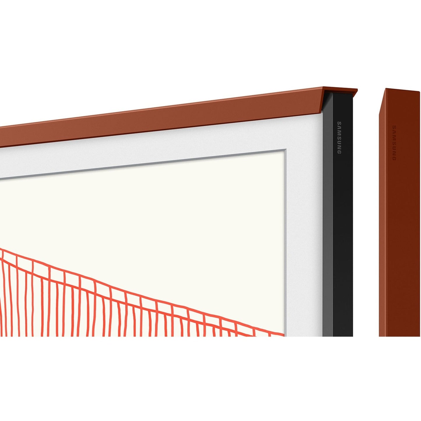 Samsung (2021) 65" The Frame Customizable Bezel - Beveled Brick Red