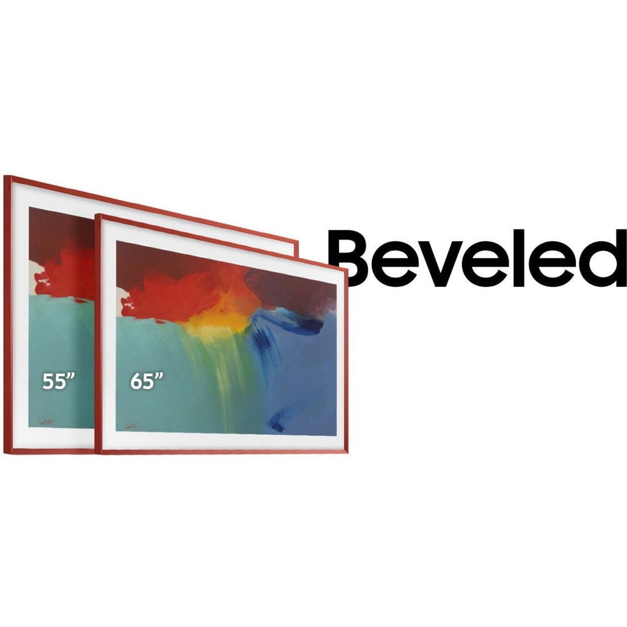 Samsung (2021) 65" The Frame Customizable Bezel - Beveled Brick Red