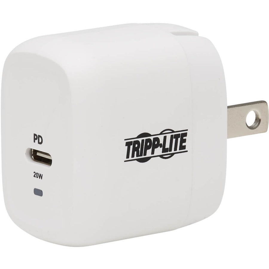 Tripp Lite USB-C Wall Charger Compact 1-Port GaN Technology 20W PD 3.0 Charging White