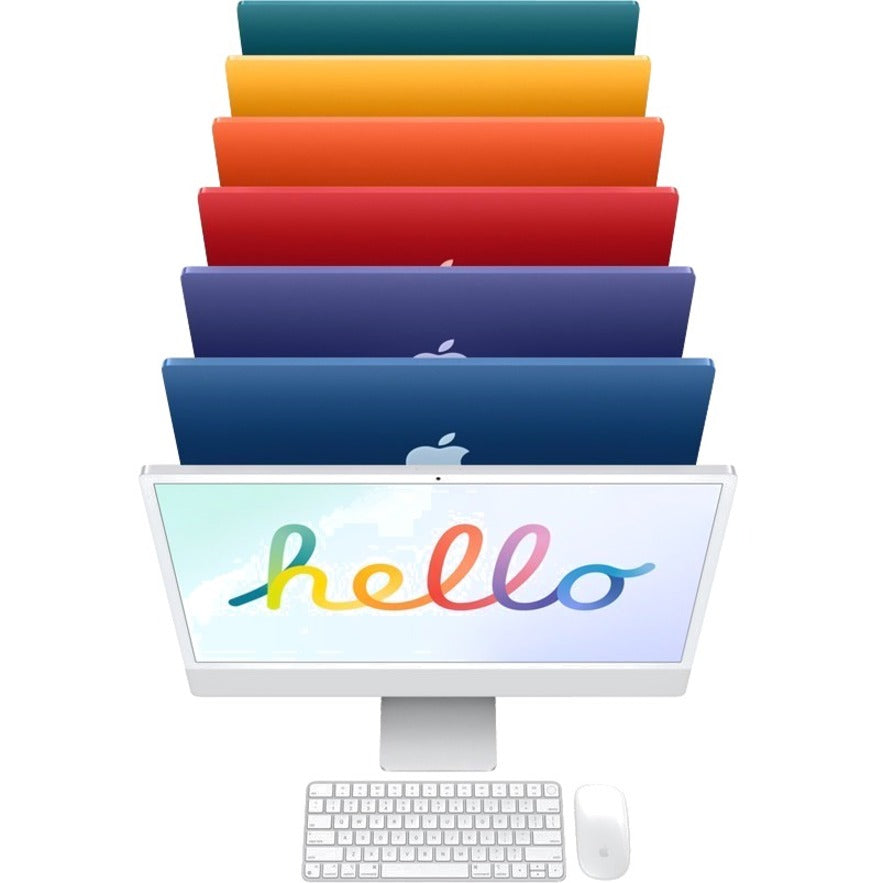 Apple iMac MJV93LL/A All-in-One Computer - Apple M1 Octa-core (8 Core) - 8 GB RAM - 256 GB SSD - 24" 4.5K 4480 x 2520 - Desktop - Blue