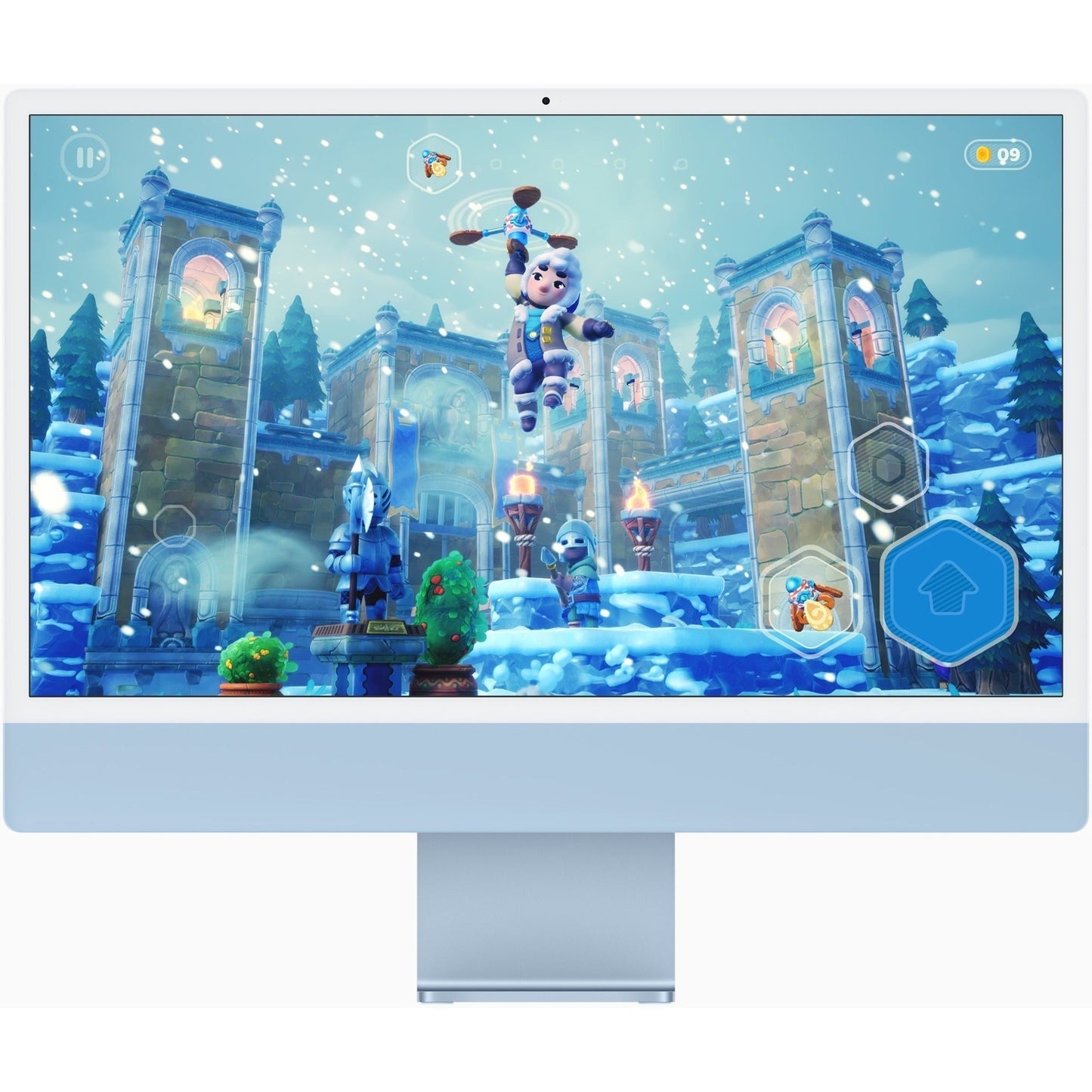 Apple iMac MJV93LL/A All-in-One Computer - Apple M1 Octa-core (8 Core) - 8 GB RAM - 256 GB SSD - 24" 4.5K 4480 x 2520 - Desktop - Blue