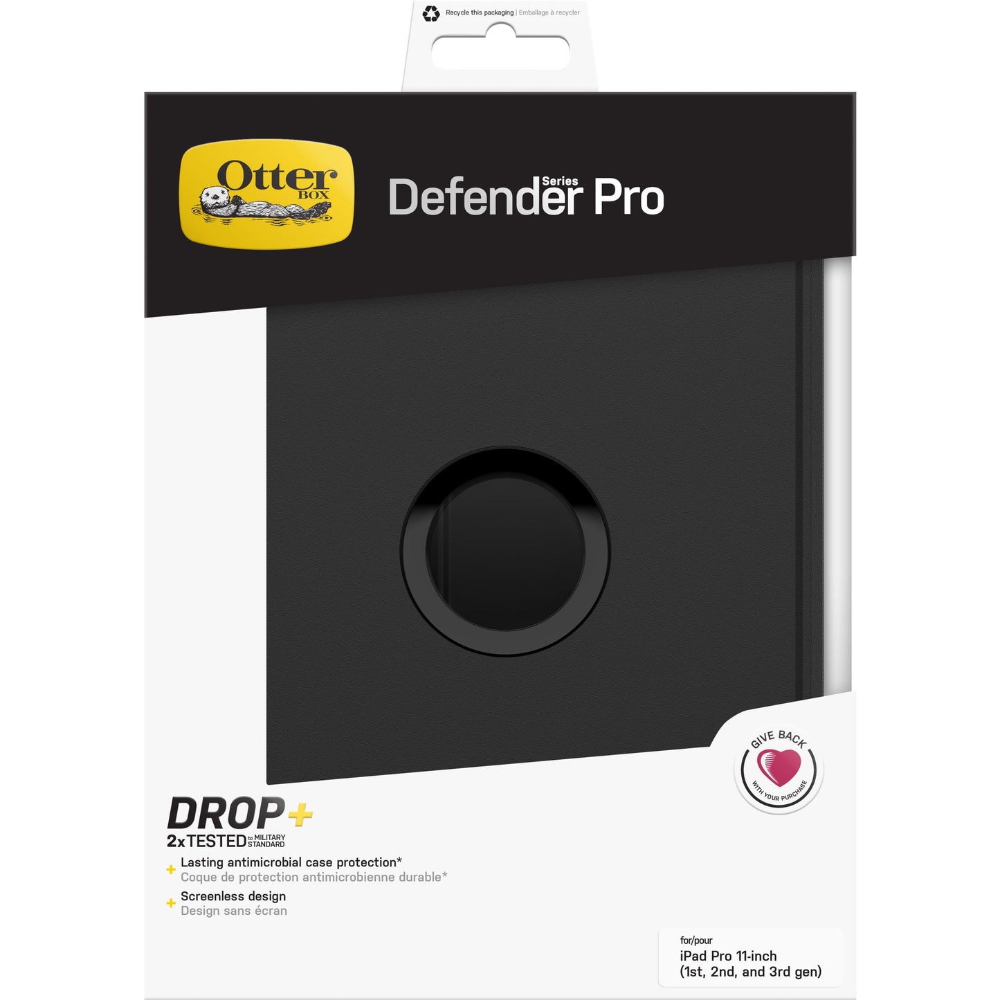 OtterBox Defender Series Pro Rugged Carrying Case (Holster) for 11" Apple iPad Pro iPad Pro (3rd Generation) iPad Pro (2nd Generation) iPad Pro (4th Generation) Tablet - Black