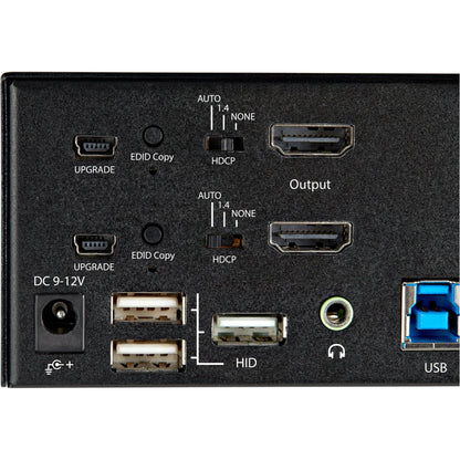 StarTech.com 2 Port Dual Monitor HDMI KVM Switch 4K 60Hz HDMI 2.0 UHD HDR 2 Port USB 3.0 Hub 4x USB HID Audio Hotkey Switching TAA