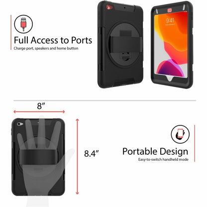 CTA Digital Protective Case with Built-in 360Ã‚&deg; Rotatable Grip Kickstand for iPad Mini
