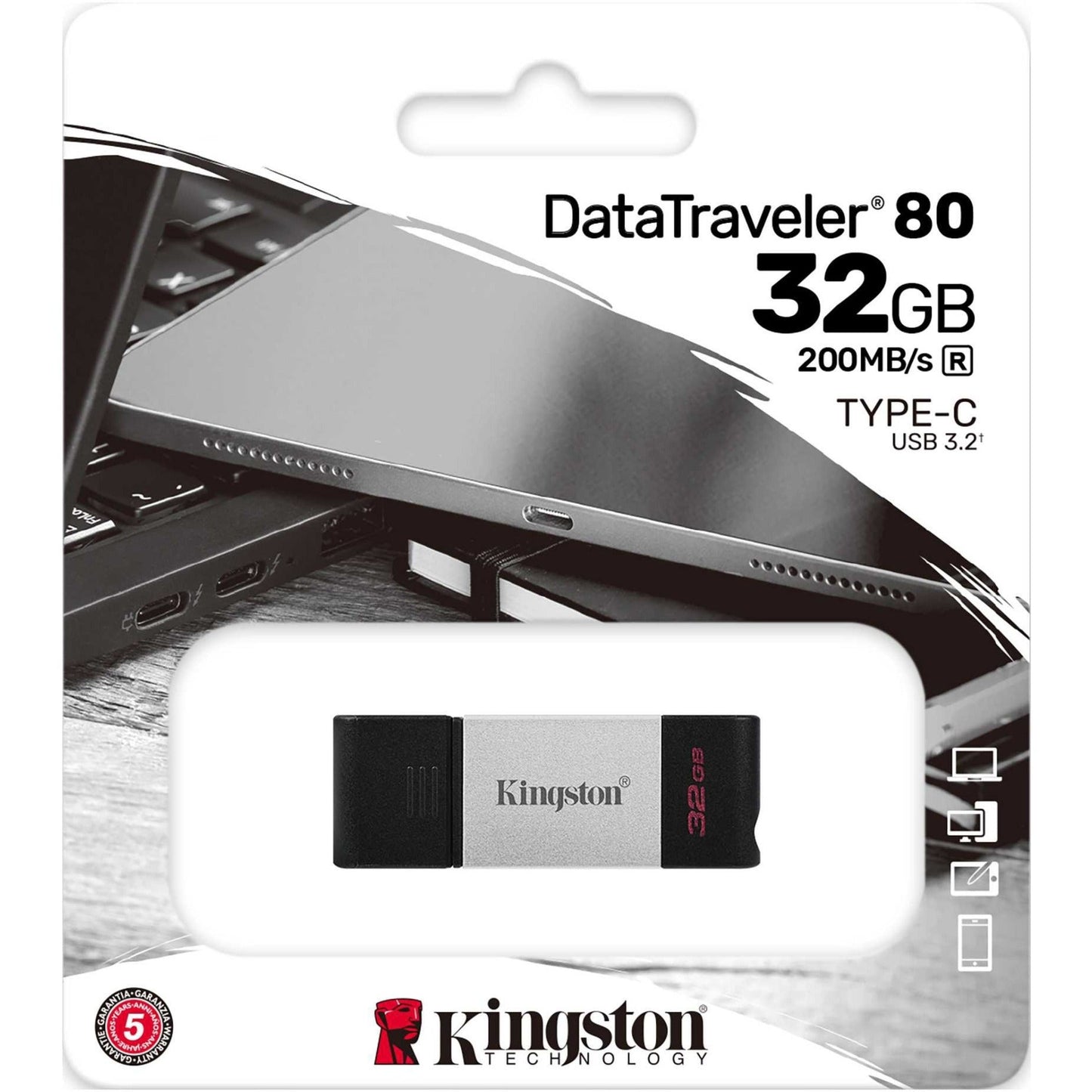 Kingston DataTraveler 80 32GB USB 3.2 (Gen 1) Type C Flash Drive