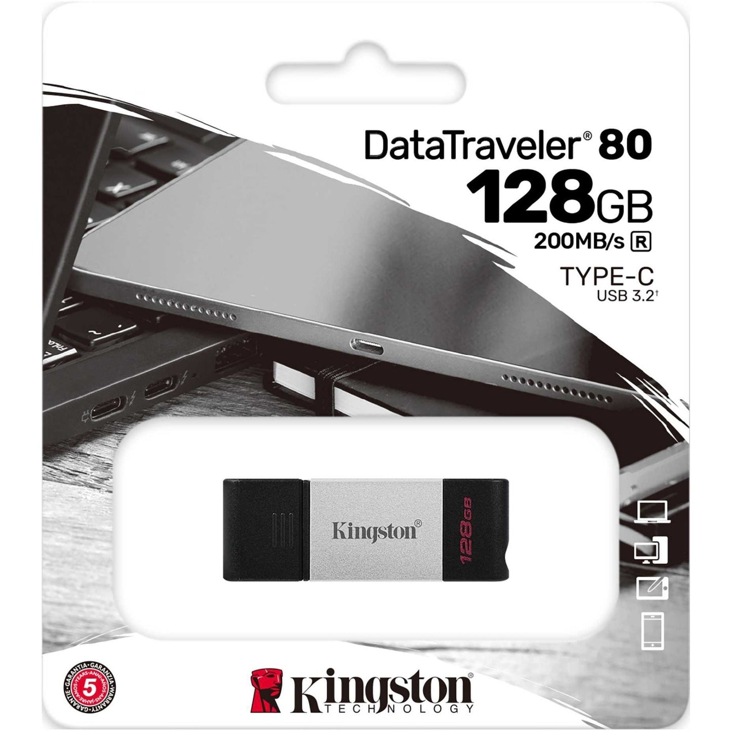 Kingston DataTraveler 80 128GB USB 3.2 (Gen 1) Type C Flash Drive