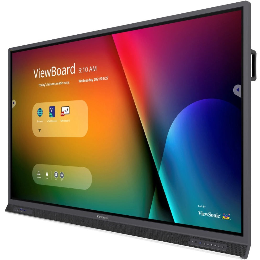 ViewSonic IFP7552 75 Inch ViewBoard 4K Interactive Flat Panel Display with 33-Point Touch Integrated Microphone and HDMI VGA RJ45 60W Powered USB-C Connectivity