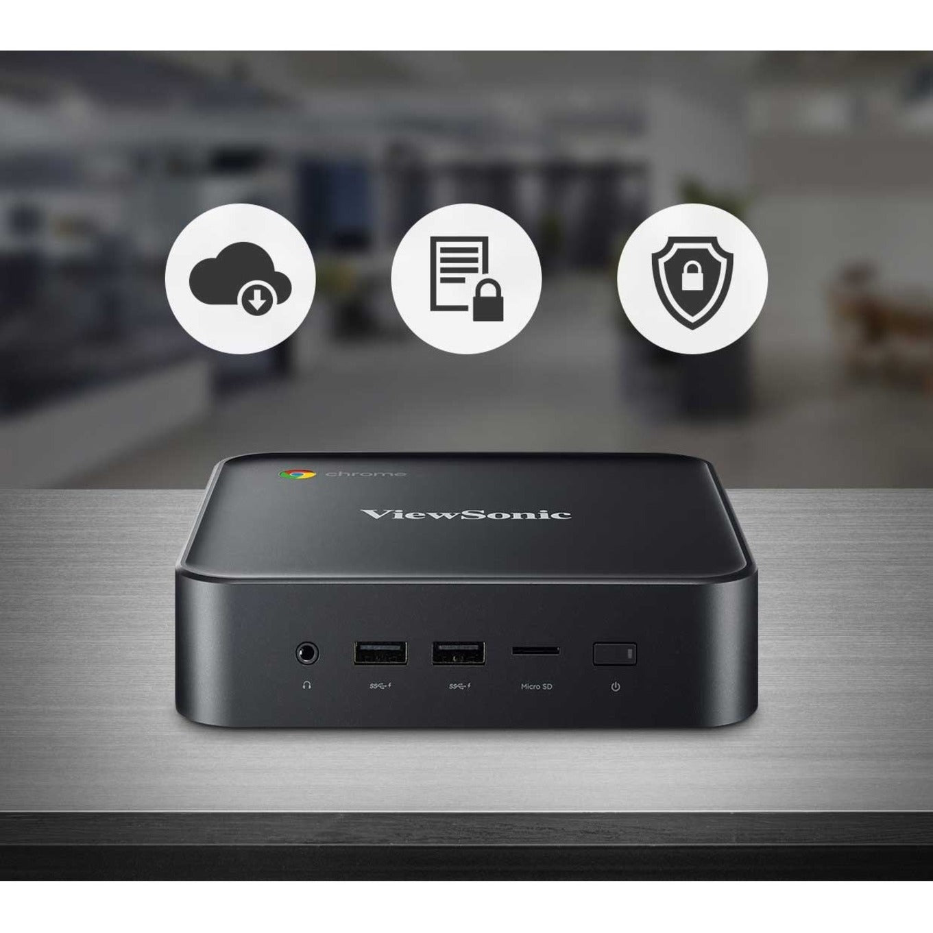 ViewSonic NMP760 Chromebox with Built-in Chrome OS Google Play Store Integrated Google Management Console for Education and Corporate Environments