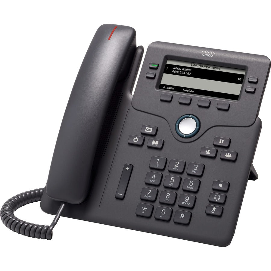 Cisco 6851 IP Phone - Corded - Corded - Wall Mountable Desktop - Charcoal