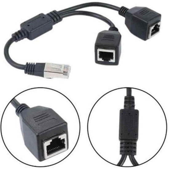 4XEM 2-to-1 RJ45 Splitter Cable Adapter - F/M- CAT5E