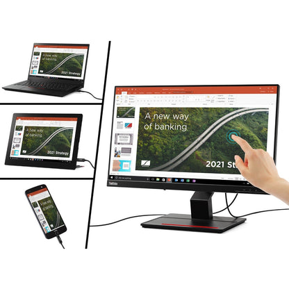 Lenovo ThinkVision T24T-20 23.8" LCD Touchscreen Monitor - 16:9 - 4 ms Extreme Mode