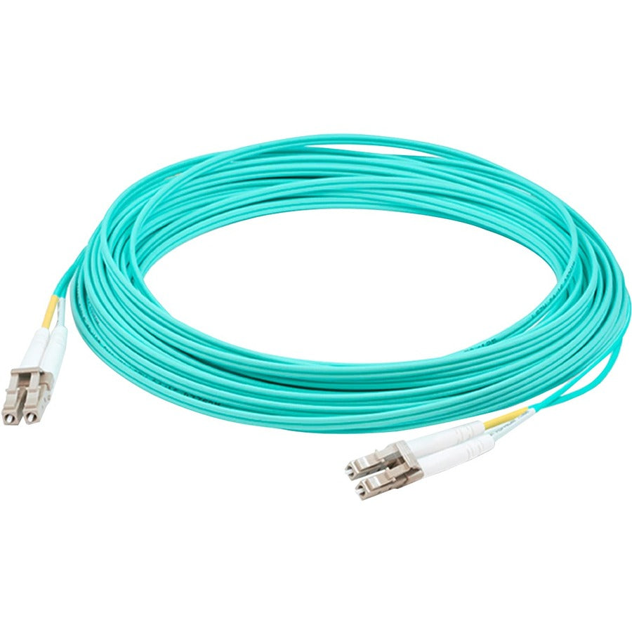 AddOn 14ft LC (Male) to LC (Male) Aqua OM4 Duplex Fiber OFNR (Riser-Rated) Patch Cable