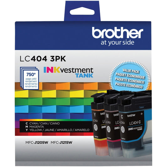 Brother INKvestment LC4043PK Original Standard Yield Inkjet Ink Cartridge - Cyan Magenta Yellow - 3 Pack