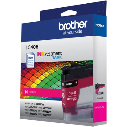 Brother INKvestment LC406M Original Standard Yield Inkjet Ink Cartridge - Single Pack - Magenta - 1 Each