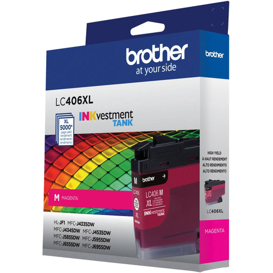 Brother INKvestment LC406XLM Original High Yield Inkjet Ink Cartridge - Single Pack - Magenta - 1 Each