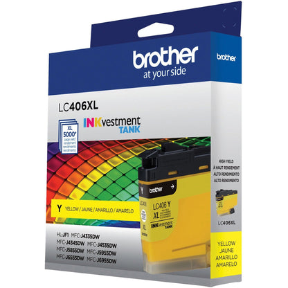 Brother INKvestment LC406XLY Original High Yield Inkjet Ink Cartridge - Single Pack - Yellow - 1 Each