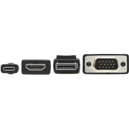 Tripp Lite 4-Port Presentation Adapter 4K 60 Hz (4:4:4) HDMI DP USB-C and 1080p VGA to HDMI Built-In Cables