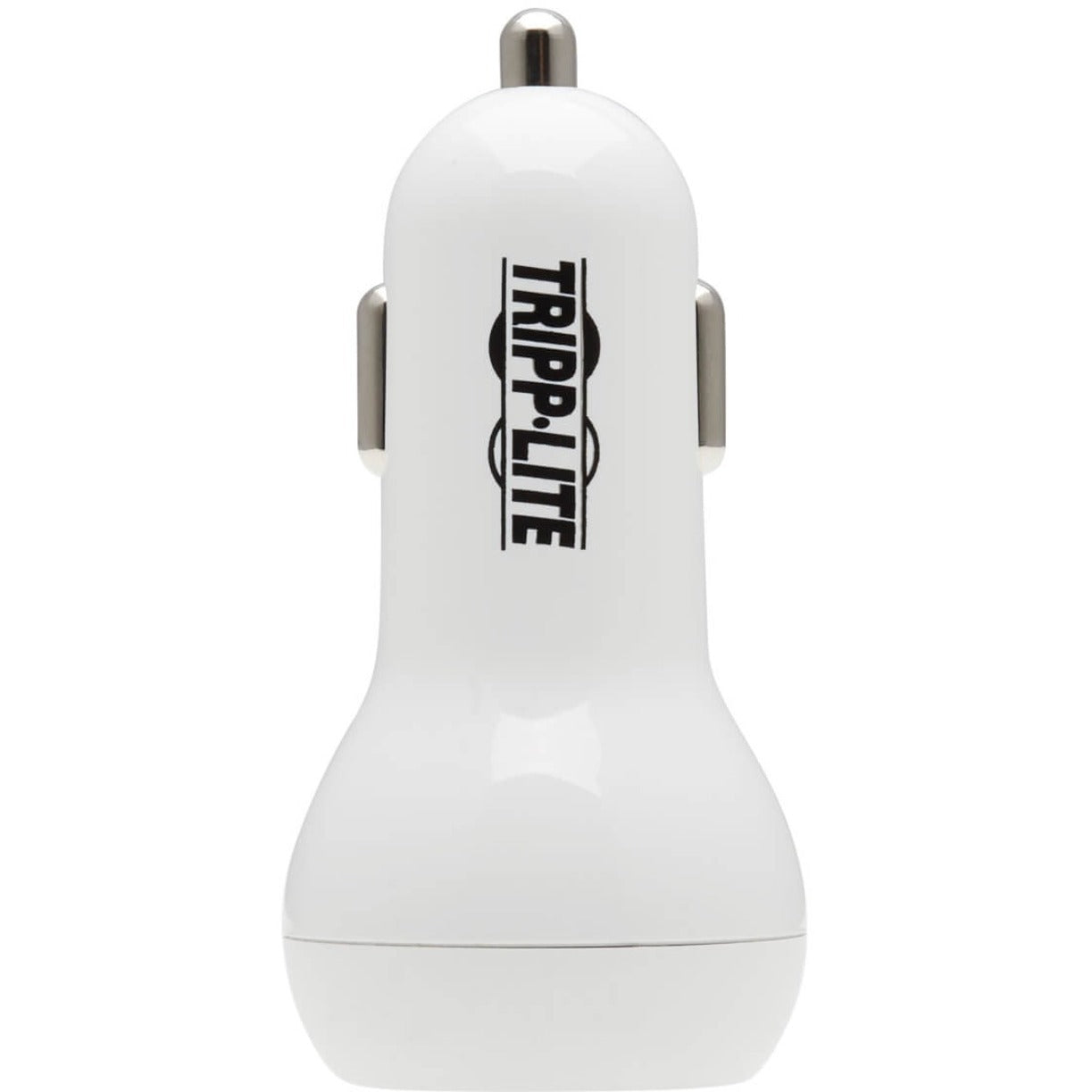 Tripp Lite Dual-Port USB Car Charger 30W PD Charging USB-C (18W) & USB-A (12W) USB-C to Lightning Cable White