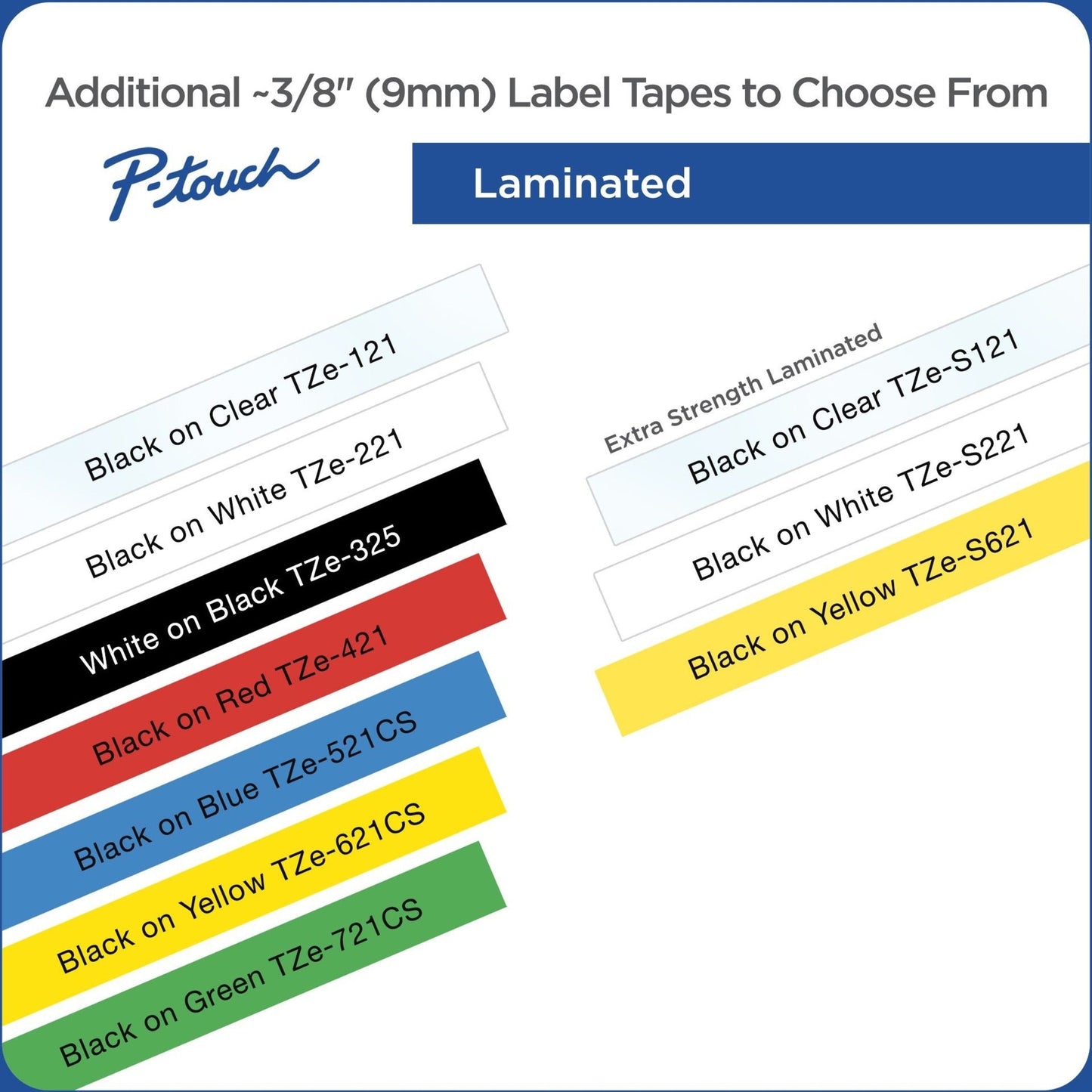 Brother TZe-721CS 0.35" x 26.2' Black on Green Laminated Label Tape